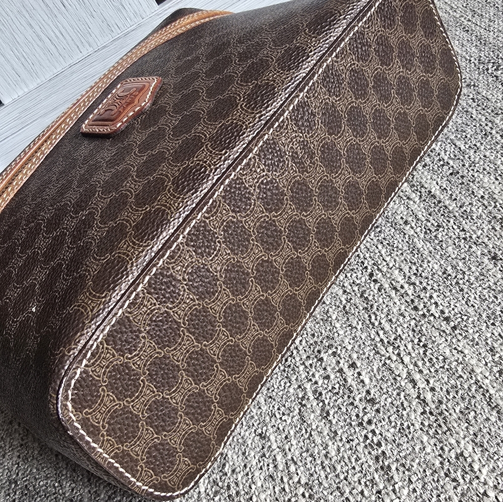 Authentic Celine Brown and Tan Coated Canvas Vanity Handbag - Picture 6 of 15